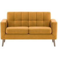 Neat 2 Seater Sofa in a Box, mustard, Leg colour: wax black
