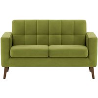 Neat 2 Seater Sofa in a Box, olive green, Leg colour: dark oak
