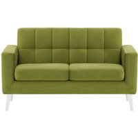 Neat 2 Seater Sofa in a Box, olive green, Leg colour: white