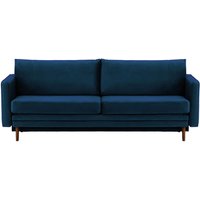 Lioni Sofa Bed with Storage, blue, Leg colour: dark oak