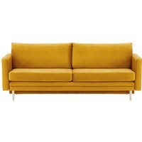 Lioni Sofa Bed with Storage, mustard, Leg colour: white