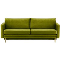 Lioni Sofa Bed with Storage, olive green, Leg colour: wax black