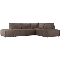 Charles Modular 5-Piece Corner Sofa Group, Poso 6 - brown
