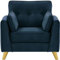 Magnus Armchair, blue, Leg colour: like oak