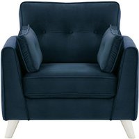 Magnus Armchair, blue, Leg colour: white