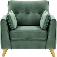 Magnus Armchair, dirty blue, Leg colour: like oak