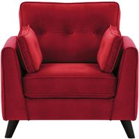 Magnus Armchair, dark red, Leg colour: black