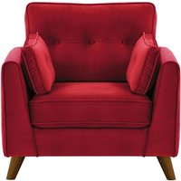 Magnus Armchair, dark red, Leg colour: dark oak