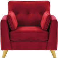 Magnus Armchair, dark red, Leg colour: like oak