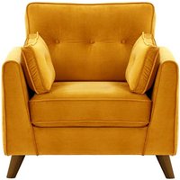Magnus Armchair, mustard, Leg colour: dark oak