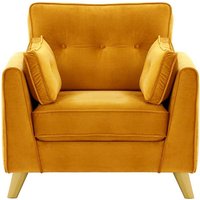 Magnus Armchair, mustard, Leg colour: like oak