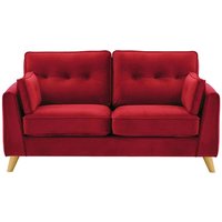 Magnus 2 Seater Sofa, dark red, Leg colour: like oak