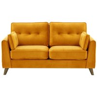 Magnus 2 Seater Sofa, mustard, Leg colour: wax black