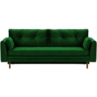 Magnus Sofa Bed with Storage, dark green, Leg colour: dark oak