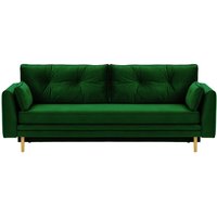 Magnus Sofa Bed with Storage, dark green, Leg colour: like oak