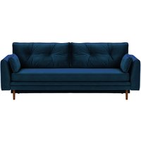 Magnus Sofa Bed with Storage, blue, Leg colour: dark oak