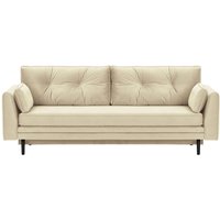 Magnus Sofa Bed with Storage, light beige, Leg colour: black