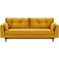 Magnus Sofa Bed with Storage, mustard, Leg colour: black