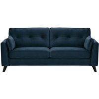 Magnus 3 Seater Sofa, blue, Leg colour: black