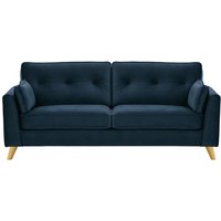 Magnus 3 Seater Sofa, blue, Leg colour: like oak