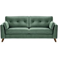 Magnus 3 Seater Sofa, dirty blue, Leg colour: dark oak