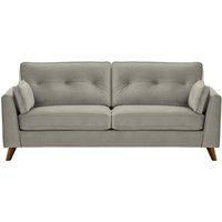 Magnus 3 Seater Sofa, silver, Leg colour: dark oak