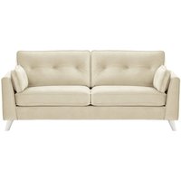 Magnus 3 Seater Sofa, light beige, Leg colour: white