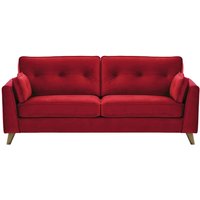 Magnus 3 Seater Sofa, dark red, Leg colour: wax black