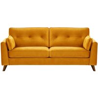 Magnus 3 Seater Sofa, mustard, Leg colour: dark oak
