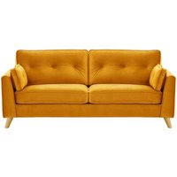 Magnus 3 Seater Sofa, mustard, Leg colour: like oak