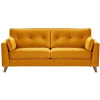 Magnus 3 Seater Sofa, mustard, Leg colour: wax black
