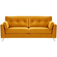 Magnus 3 Seater Sofa, mustard, Leg colour: white