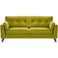 Magnus 3 Seater Sofa, olive green, Leg colour: dark oak