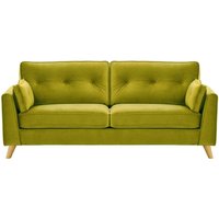 Magnus 3 Seater Sofa, olive green, Leg colour: like oak