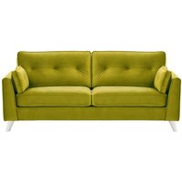 Magnus 3 Seater Sofa, olive green, Leg colour: white