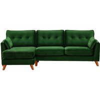 Magnus Left Hand Corner Sofa, dark green, Leg colour: aveo