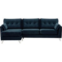 Magnus Left Hand Corner Sofa, blue, Leg colour: white