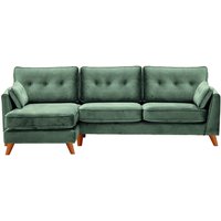 Magnus Left Hand Corner Sofa, dirty blue, Leg colour: aveo