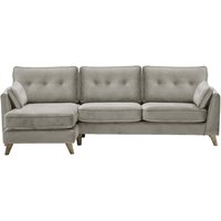 Magnus Left Hand Corner Sofa, silver, Leg colour: wax black