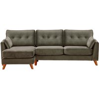 Magnus Left Hand Corner Sofa, grey, Leg colour: aveo