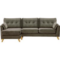 Magnus Left Hand Corner Sofa, grey, Leg colour: like oak