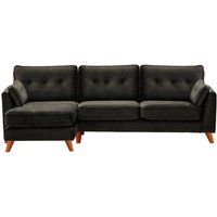 Magnus Left Hand Corner Sofa, black, Leg colour: aveo