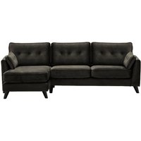 Magnus Left Hand Corner Sofa, black, Leg colour: black