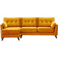 Magnus Left Hand Corner Sofa, mustard, Leg colour: dark oak