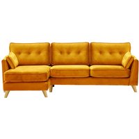 Magnus Left Hand Corner Sofa, mustard, Leg colour: like oak