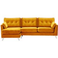 Magnus Left Hand Corner Sofa, mustard, Leg colour: white