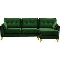 Magnus Right Hand Corner Sofa, dark green, Leg colour: like oak