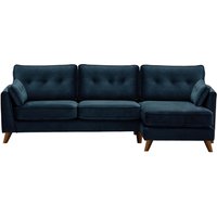 Magnus Right Hand Corner Sofa, blue, Leg colour: dark oak