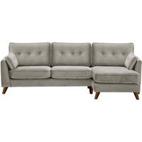 Magnus Right Hand Corner Sofa, silver, Leg colour: dark oak