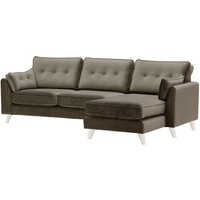 Magnus Right Hand Corner Sofa, grey, Leg colour: white